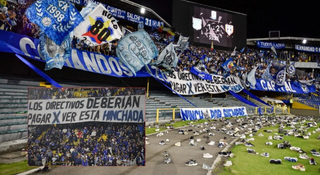 Protestas de los hinchas de Millonarios en la jornada anterior.